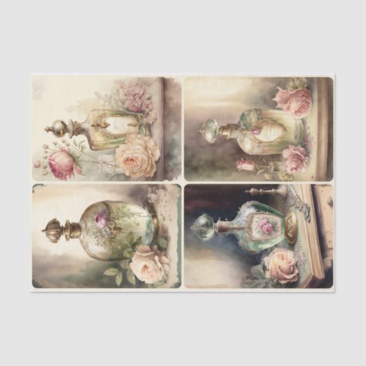 Papier Mousseline Bouteilles de parfum françaises (Recto)