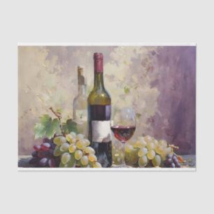 Papier Mousseline Bouteilles de raisins et de vins Aquarelle Découpa