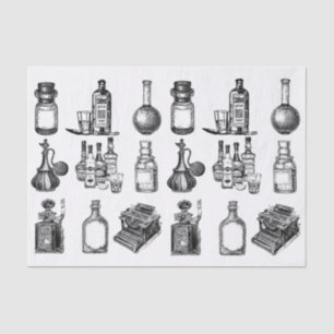 Papier Mousseline Bouteilles vintages