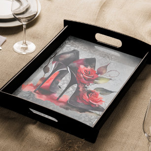 Papier Mousseline Boutique gothique fashionista rouge en bas avec Ro