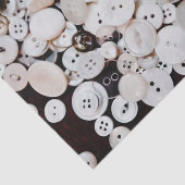 Papier Mousseline Boutons de couture Vintage blanc (Détail)