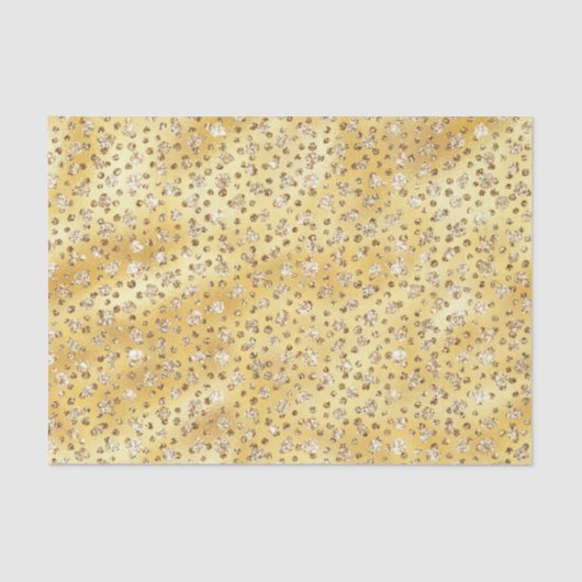 Papier Mousseline Bouts de guépard Parties scintillant Gold Faux (Recto)