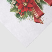 Papier Mousseline Bow de Noël Festif Rouge et Or (Détail)