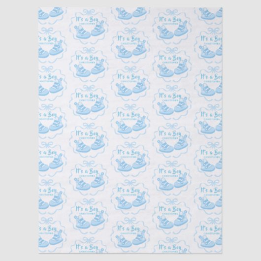 Papier Mousseline Bow Ribbon C'est un garçon (Recto)