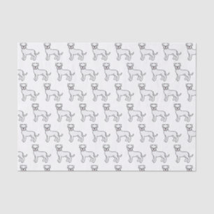Papier Mousseline Boxe blanche mignonne Motif de dessin de chien
