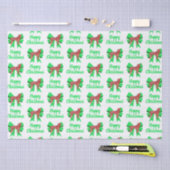 Papier Mousseline Boxe Chien de Noël & Bow Vert Blanc (Artisanat)