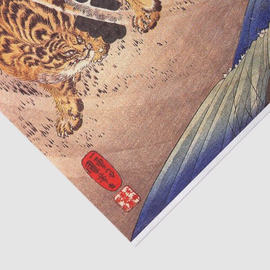 Papier Mousseline Boy Fights Tiger, Kuniyoshi, Ukiyoe (Détail)