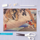 Papier Mousseline Boy Fights Tiger, Kuniyoshi, Ukiyoe (Artisanat)