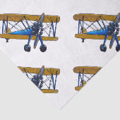 Papier Mousseline Boys birthday party with blue and yellow biplane (Détail)