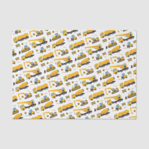 Papier Mousseline Boys Construction Chaussures Trucks Parties Fourni