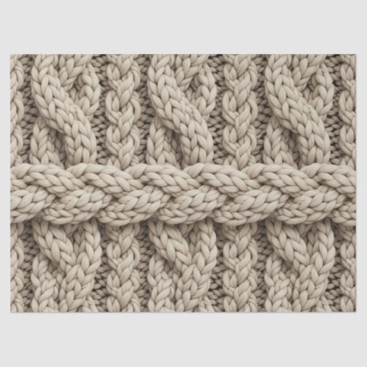 Papier Mousseline Braided Thread Knit Texture – Warm Beige (4) (Recto)