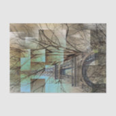 Papier Mousseline branche d'arbre d'automne Paris tour eiffel (Recto)