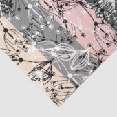 Papier Mousseline Branche feuille Abstraite rétro petites fleurs flo (Détail)