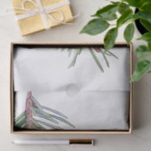 Papier Mousseline Branches cardinales et pins Aquarelle (Cadeau)