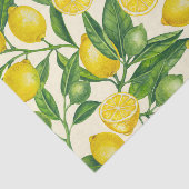 Papier Mousseline Branches de citron vert et jaune (Détail)