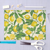 Papier Mousseline Branches de citron vert et jaune (Artisanat)