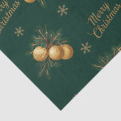 Papier Mousseline Branches de pin Gold Snowflake Bauble Ornement (Détail)