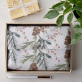 Papier Mousseline Branches de pins de Juniper Cones Berries Ilex (Cadeau)