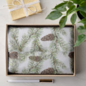 Papier Mousseline Branches de pins et cônes Noël, Nouvel An (Cadeau)