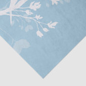 Papier Mousseline Branches d'oiseaux bleues et blanches (Détail)