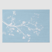 Papier Mousseline Branches d'oiseaux bleues et blanches (Recto)