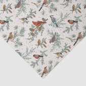 Papier Mousseline Branches d'oiseaux et de pins d'hiver Motif (Détail)