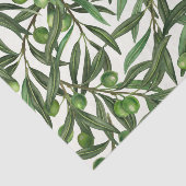 Papier Mousseline Branches d'olive sur blanc (Détail)