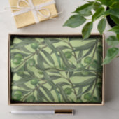 Papier Mousseline Branches d'olive sur le vert miel (Cadeau)
