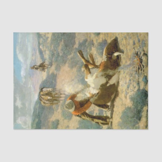 Papier Mousseline "Branding a Steer" de Frank Tenney Johnson (Recto)