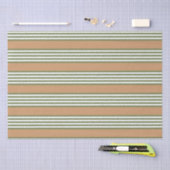 Papier Mousseline Brayures vert olive et blanc motif avec bronze (Artisanat)