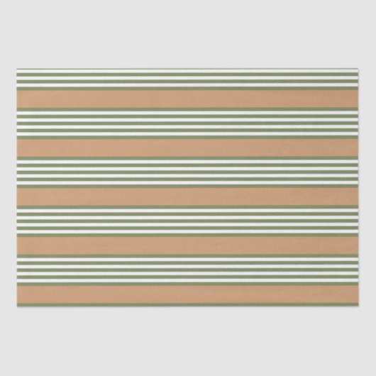 Papier Mousseline Brayures vert olive et blanc motif avec bronze (Recto)