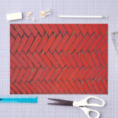 Papier Mousseline Brick rouge Chevron (Artisanat)