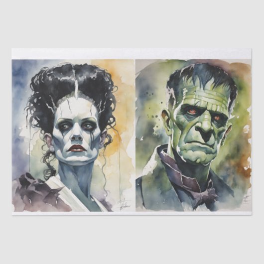 Papier Mousseline Bride aquarelle de Frankenstein & Frankenstein (Recto)