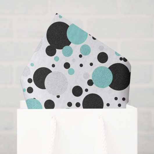 Papier Mousseline BRIDE Turquoise Polka Dot Fête des mariées (Sac cadeau)