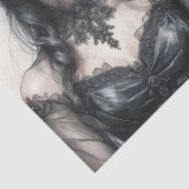 Papier Mousseline Brides jumelles en noir et blanc - Découpage - (Détail)