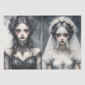 Papier Mousseline Brides jumelles en noir et blanc - Découpage - (Recto)