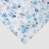 Papier Mousseline Bright Airy Blue Summer Floral Pattern (Détail)