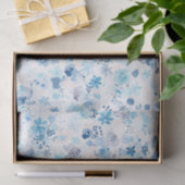 Papier Mousseline Bright Airy Blue Summer Floral Pattern (Cadeau)