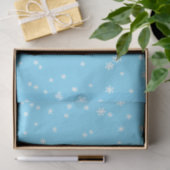 Papier Mousseline Bright Blue Elegant Winter Snowflakes (Cadeau)