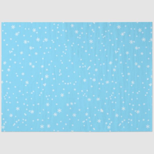 Papier Mousseline Bright Blue Elegant Winter Snowflakes (Recto)