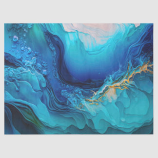 Papier Mousseline Bright Blue Ocean Waves