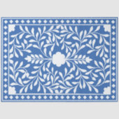 Papier Mousseline Bright Blue Traditional Bone Inlay Decoupage Paper (Recto)