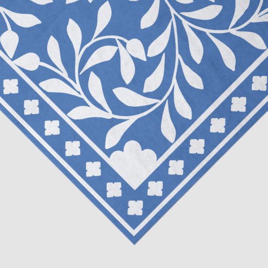 Papier Mousseline Bright Blue Traditional Bone Inlay Decoupage Paper (Détail)