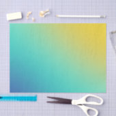 Papier Mousseline Bright Chic Aqua Blue Yellow Ombre Gradient (Artisanat)