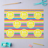 Papier Mousseline Bright Colorful Rainbow Striped Birthday Age (Artisanat)