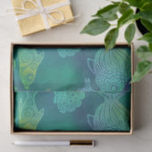 Papier Mousseline Bright Green Fish and Shell Decoupage  (Cadeau)