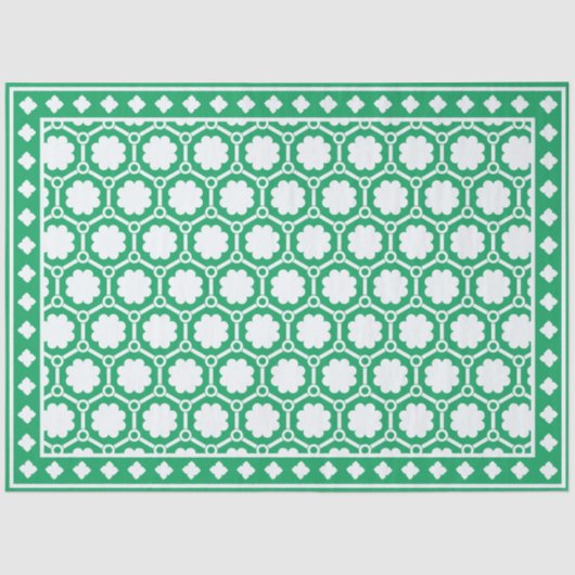 Papier Mousseline Bright Green Modern Bone Inlay Decoupage Paper (Recto)