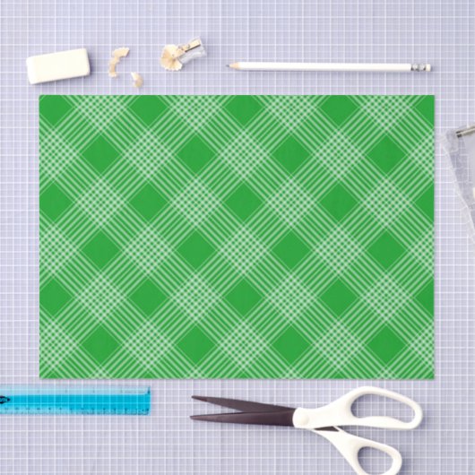 Papier Mousseline Bright Green Plaid Checked Pattern (Artisanat)