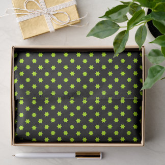 Papier Mousseline Bright Green Star Pattern