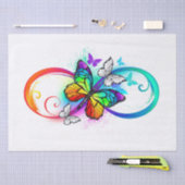 Papier Mousseline Bright infinity with rainbow butterfly (Artisanat)